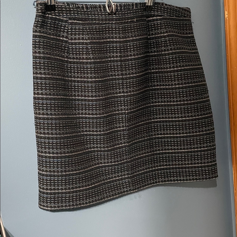 LOFT Black and blue mini skirt